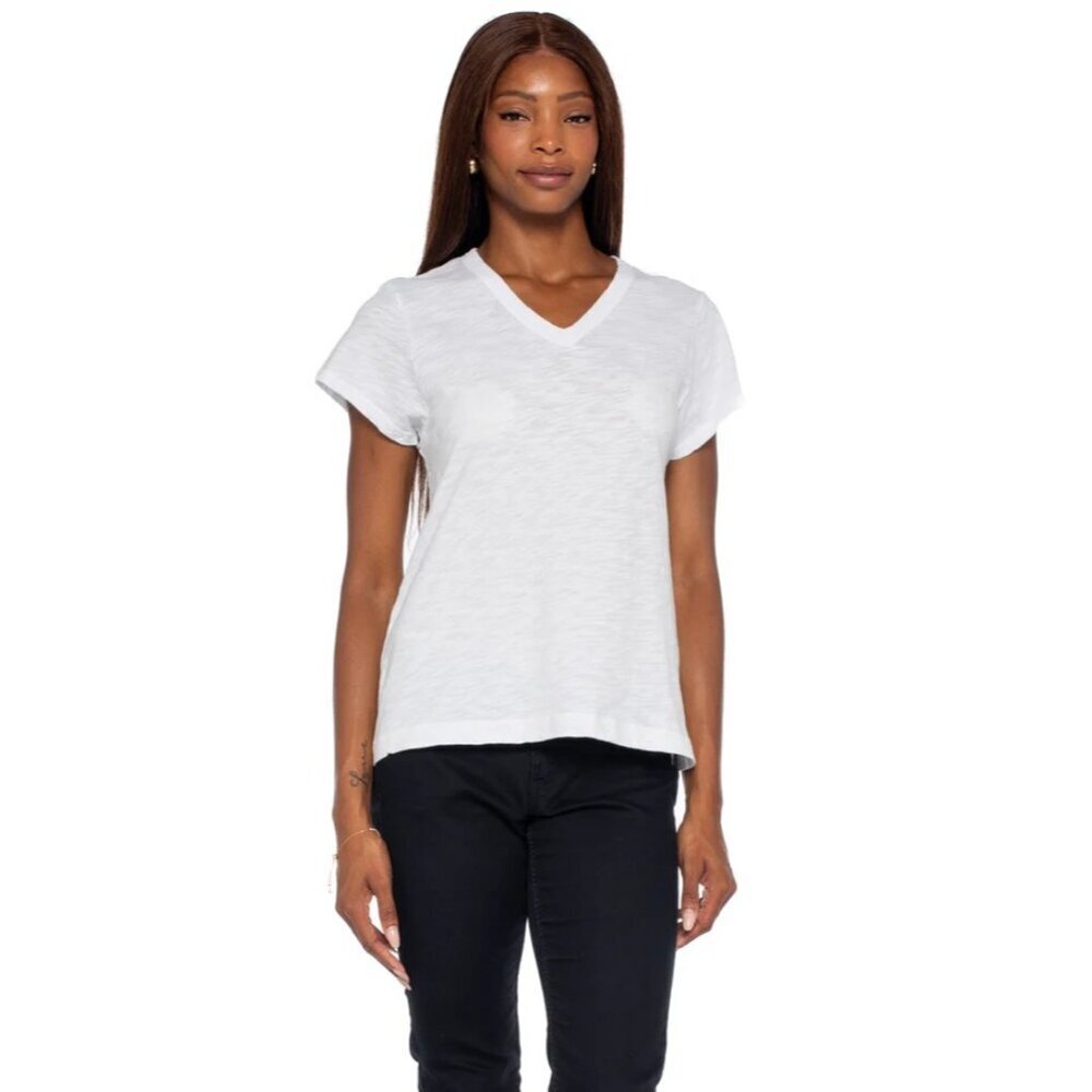 Wilt V Neck Short Sleeve Baby Fit Tee Womens Size M Slub Knit Classic Capsule